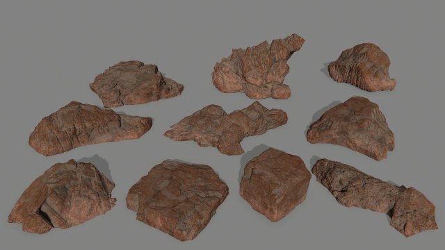 desert rock 3D 모델 .c4d .max .obj .3ds .fbx .stl .blend 