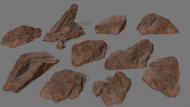 desert rock set Modèle 3D .c4d .max .obj .3ds .fbx .stl .blend 