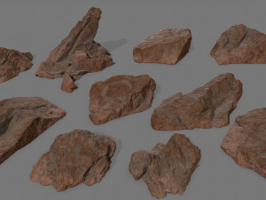 desert rock set 3D मॉडल