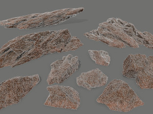 desert rock set 3D Модель