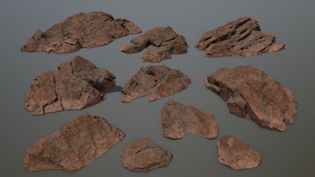 desert rock 3D Model .c4d .max .obj .3ds .fbx .stl .blend 