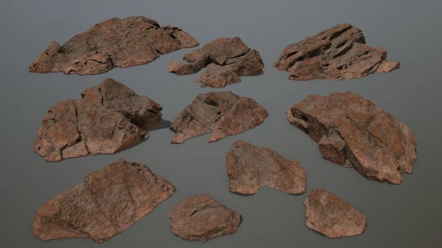 desert rock 3D Model .c4d .max .obj .3ds .fbx .stl .blend
