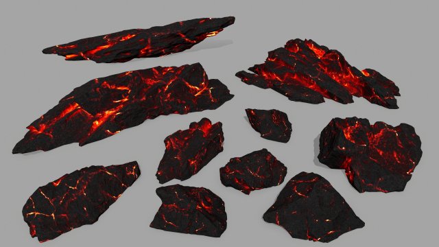 lava rocks 3D Модель .c4d .max .obj .3ds .fbx .stl .blend 