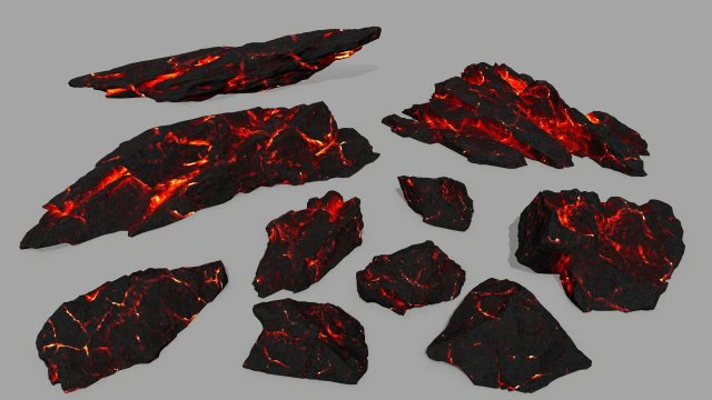 lava rocks 3D Model .c4d .max .obj .3ds .fbx .stl .blend