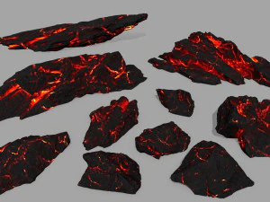 용암 바위 3D 모델
