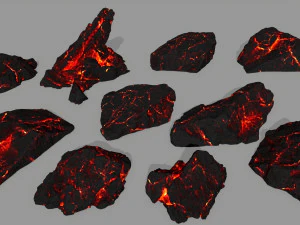 용암 바위 3D 모델