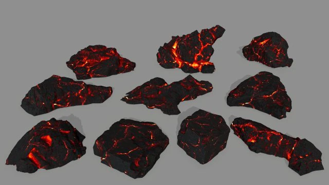 lava rocks 3D Model .c4d .max .obj .3ds .fbx .stl .blend 
