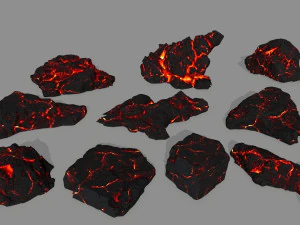 용암 바위 3D 모델