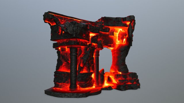 lava temple 3D Model .c4d .max .obj .3ds .fbx .stl .blend 