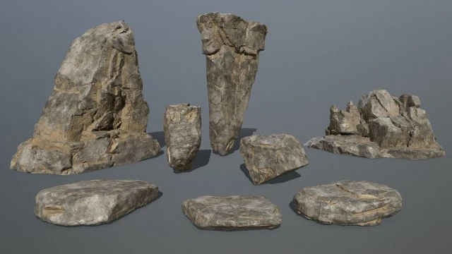 desert rock 3D Model .c4d .max .obj .3ds .fbx .stl .blend 