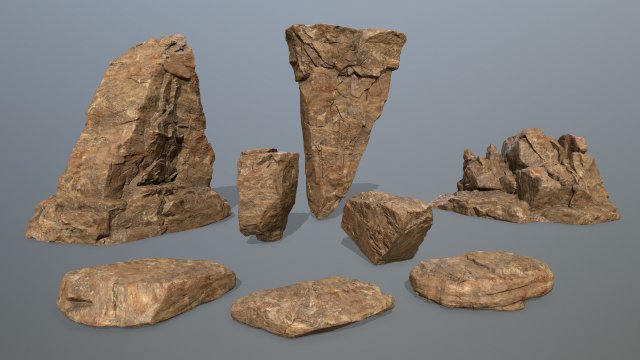desert rock set 3D-Modell .c4d .max .obj .3ds .fbx .stl .blend 