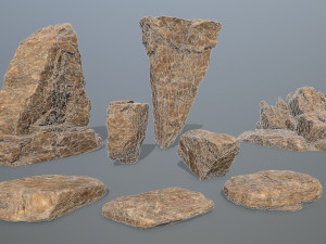 desert rock set 3D-Modell