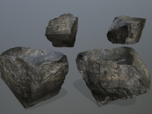 cliff rock set 3D Modell