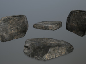cliff rock set 3D Modell