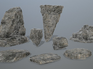 cliff rock set 3D Modell