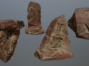 desert rock set 3D 模型