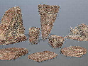 desert rock set 3D 模型