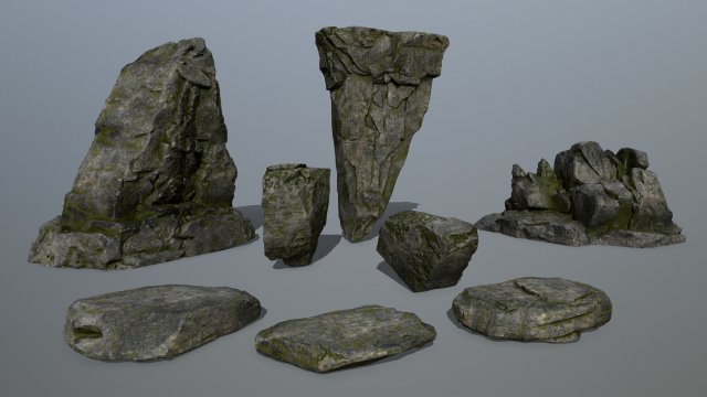 cliff rocks Model 3D .c4d .max .obj .3ds .fbx .stl .blend