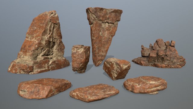 desert rocks 3D 模型 .c4d .max .obj .3ds .fbx .stl .blend 