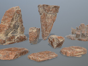 desert rocks 3D 模型