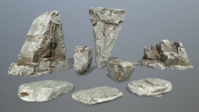 rocks 3D-Modell .c4d .max .obj .3ds .fbx .stl .blend 