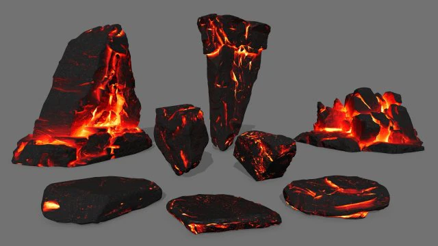 lava rock 3D Model .c4d .max .obj .3ds .fbx .stl .blend 