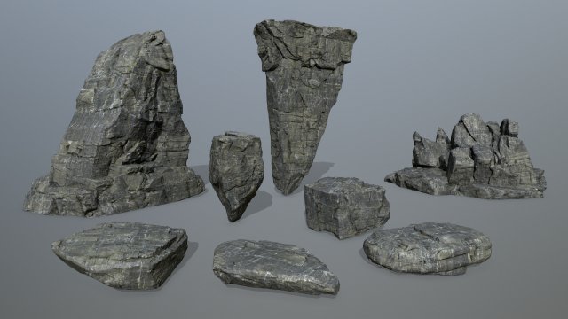 cliff rocks 3D मॉडल .c4d .max .obj .3ds .fbx .stl .blend 