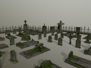 tombstone set 3D 模型