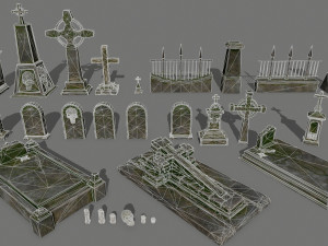 tombstone set 3D 模型