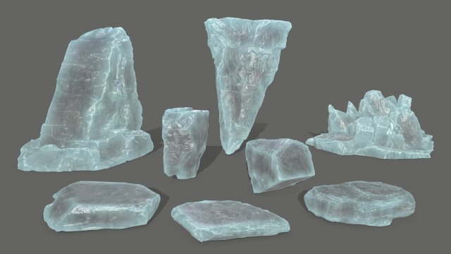 ice rocks 3D Model .c4d .max .obj .3ds .fbx .stl .blend