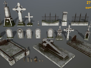 tombstone set 3D 모델