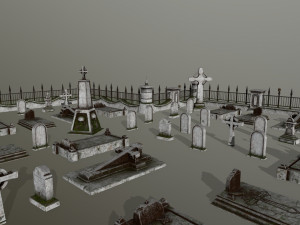 tombstone set Modelo 3D