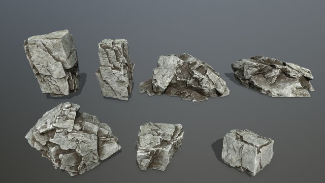 rock set 3Dモデル .c4d .max .obj .3ds .fbx .stl .blend