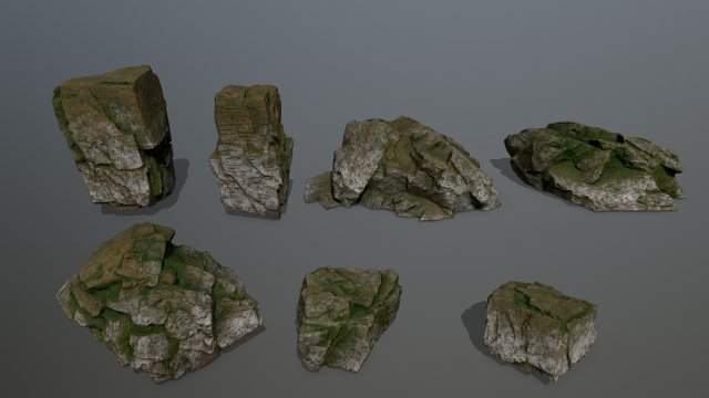 rock set 3Dモデル .c4d .max .obj .3ds .fbx .stl .blend 