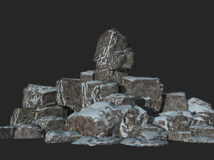 snow rocks 3D Model