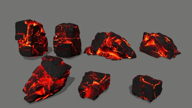 lava rock 3D Model .c4d .max .obj .3ds .fbx .stl .blend 