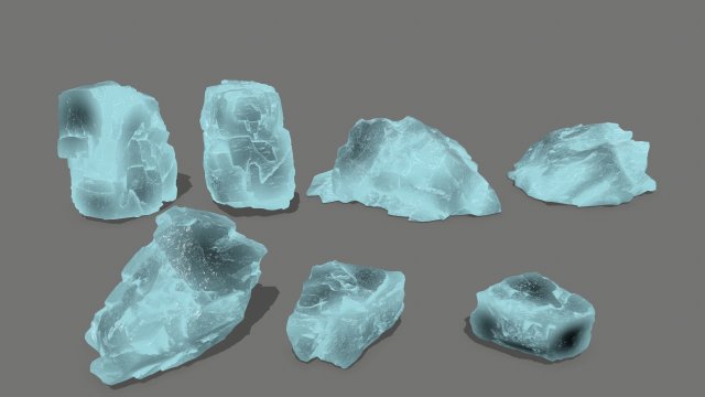 ice rock 3D Модель .c4d .max .obj .3ds .fbx .stl .blend 