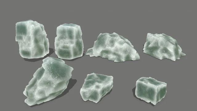 ice rocks 3D Model .c4d .max .obj .3ds .fbx .stl .blend 