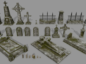 tombstone set 3D Model