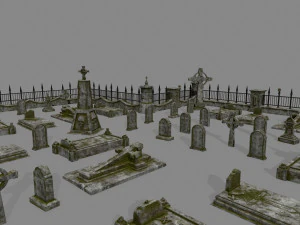 tombstone set 3D Model