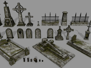 tombstone set 3D 模型