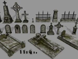 tombstone set 3D Model