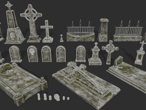 tombstone set 3D 模型