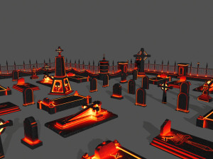 tombstone set Modelo 3D