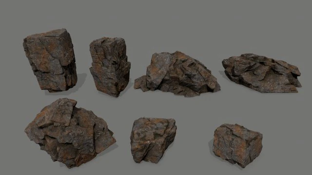 rock set 3D Model .c4d .max .obj .3ds .fbx .stl .blend 