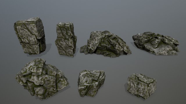 rock set Modèle 3D .c4d .max .obj .3ds .fbx .stl .blend 