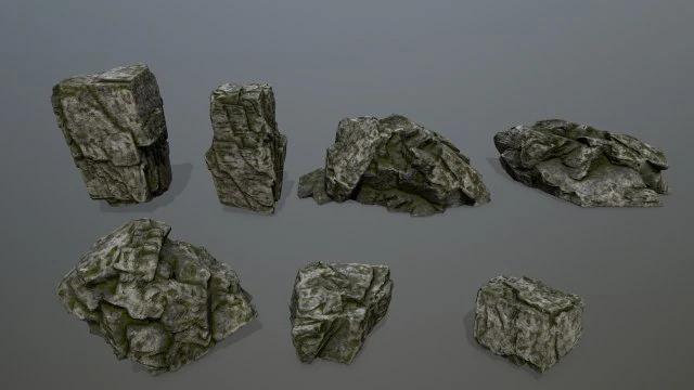 rock set 3D Model .c4d .max .obj .3ds .fbx .stl .blend 