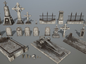 tombstone set 3D Model