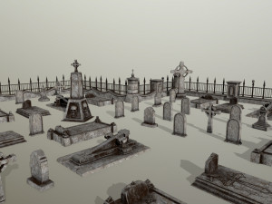 tombstone set 3D Model