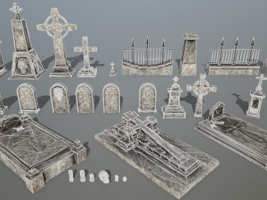 tombstone set 3D Model